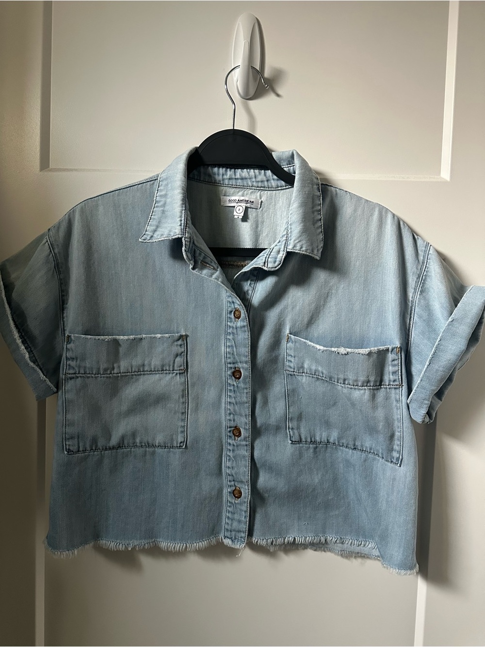 Good American denim shirt